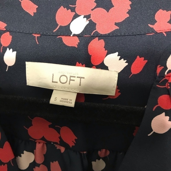 Loft long sleeve floral print dress size Small D23 - Picture 3 of 4